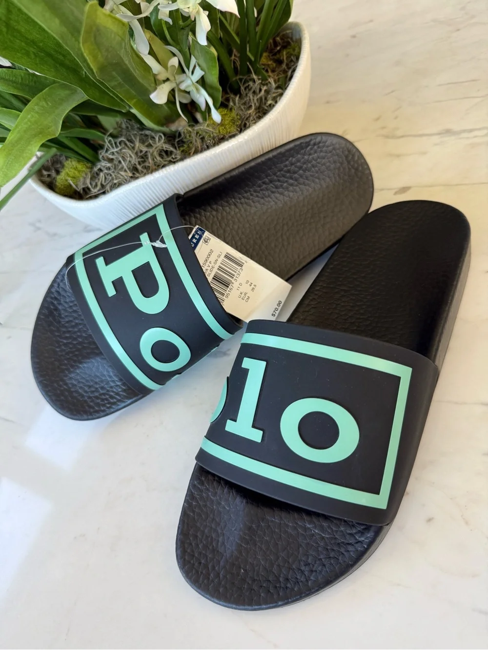 New POLO Logo Slide Men’s 11 Black/Mint